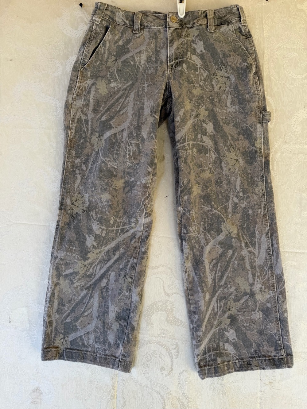 Women's Straight Leg Camouflage Work Pants - Gray